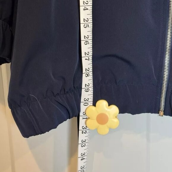 Silver Threads Navy Blue Jacket Size XL Vintage 90s Silver Stars Zip Retro - Picture 8 of 8